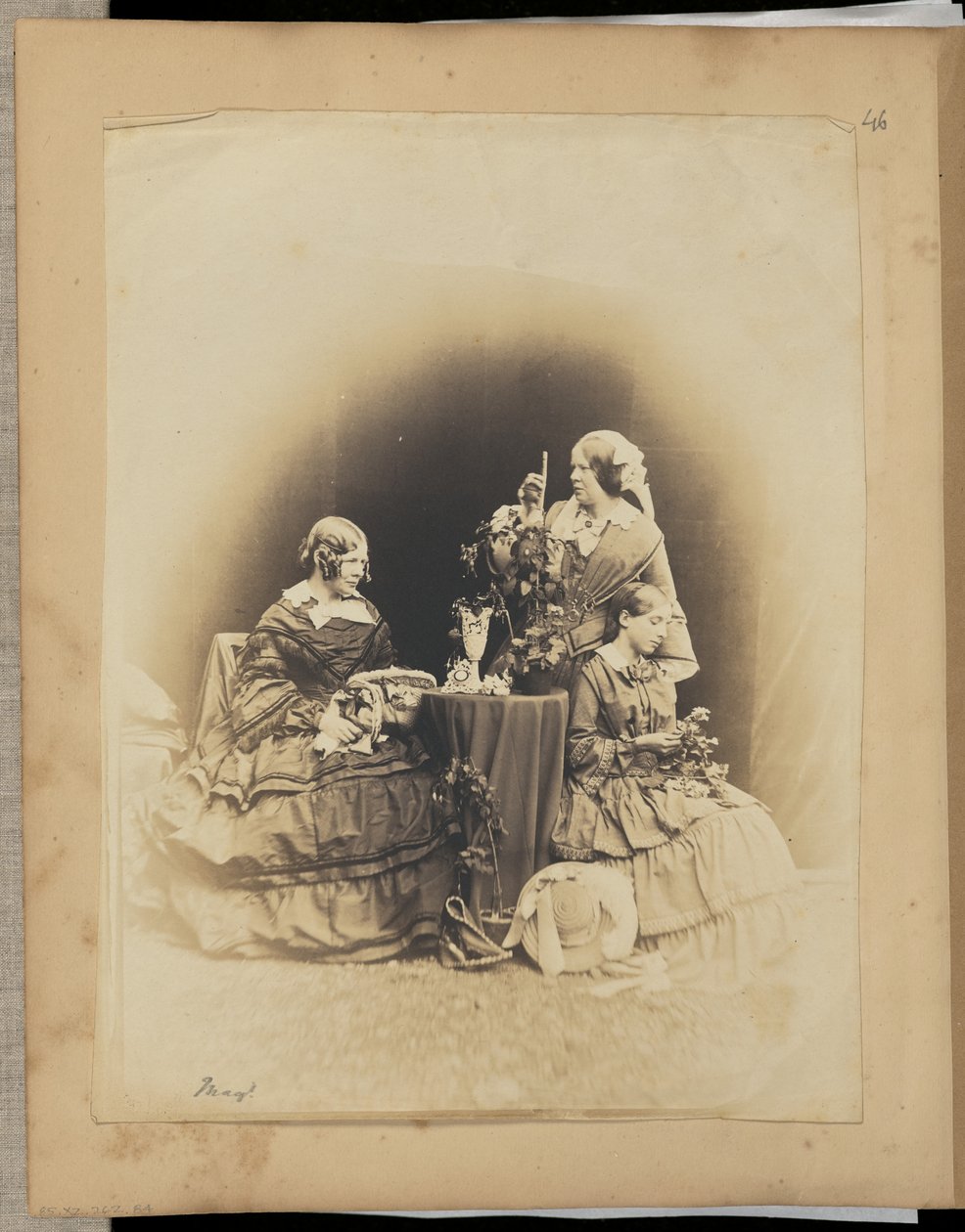 Three Women with Flowers by Unknown artist