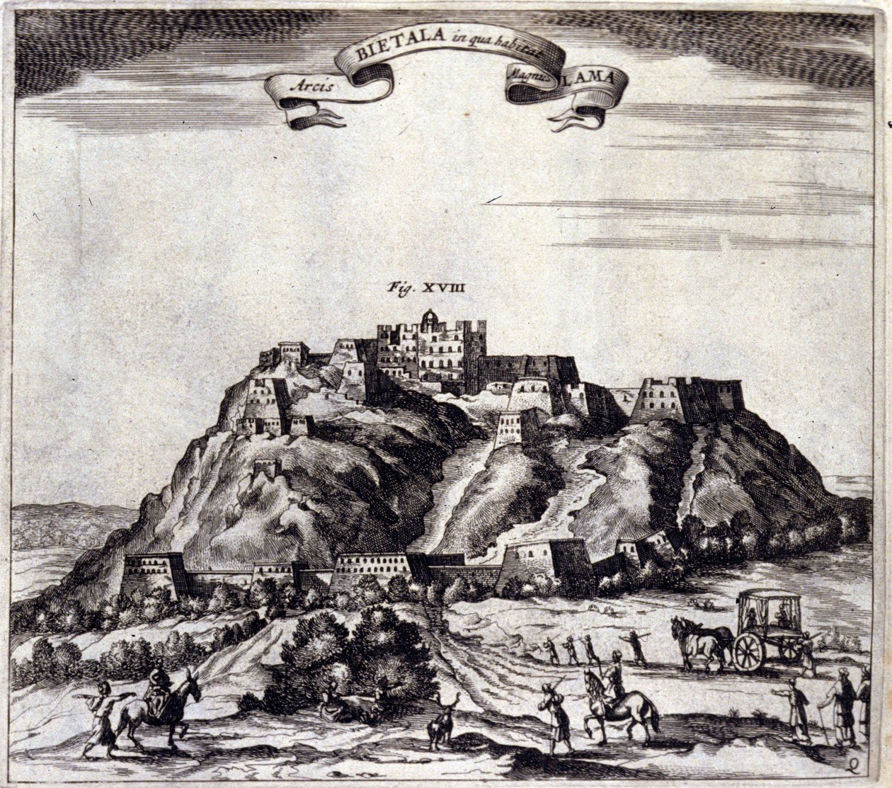 Tibet. View of the Pothala, palace of the Dalai Lama in Lhasa. 