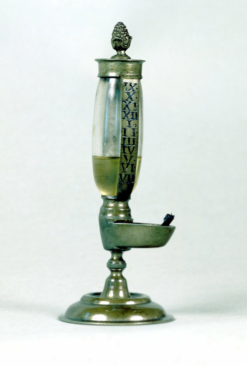 Time measurement: 18th century oil clock by Unknown artist