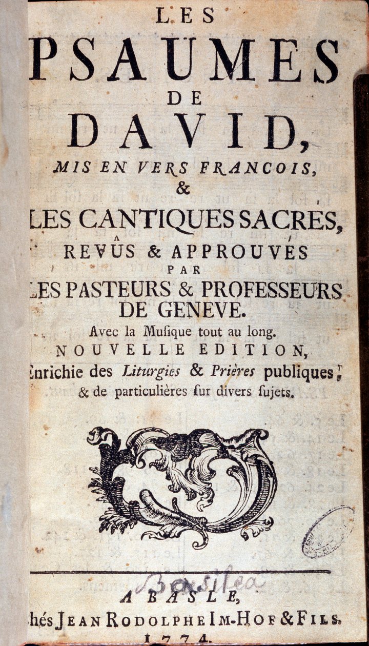 Title Page of David Psalms (1774) by Unknown artist