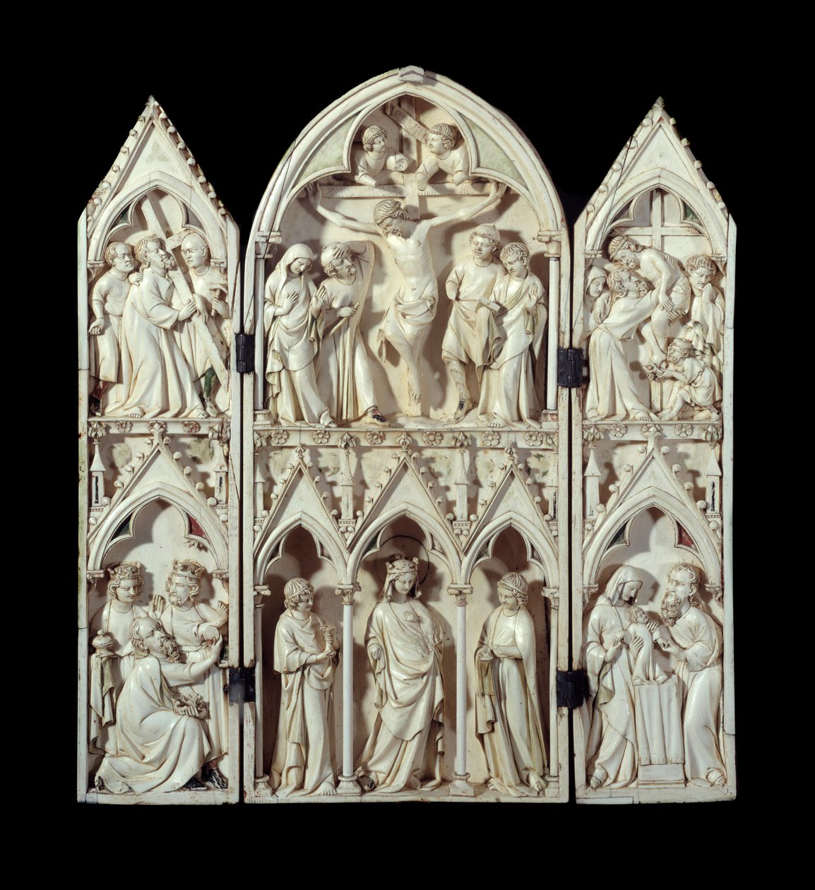 Triptych of Saint-Sulpice du Tarn: Carriage of the Cross, Crucifixion, Descent of the Cross, Adoration of the Magi, Glorious Virgin, Presentation at the Temple by Unknown artist