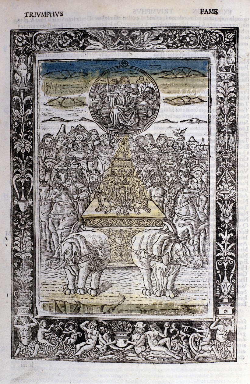 Triumph of the fame of Francesco Petrarca. Miniature. Bibl. Trivulziana, Milan by Unknown artist