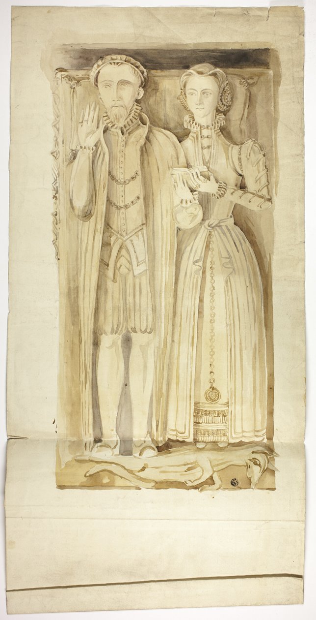 Tudor Tomb Slab with Effigies of Man and Woman by Unknown artist
