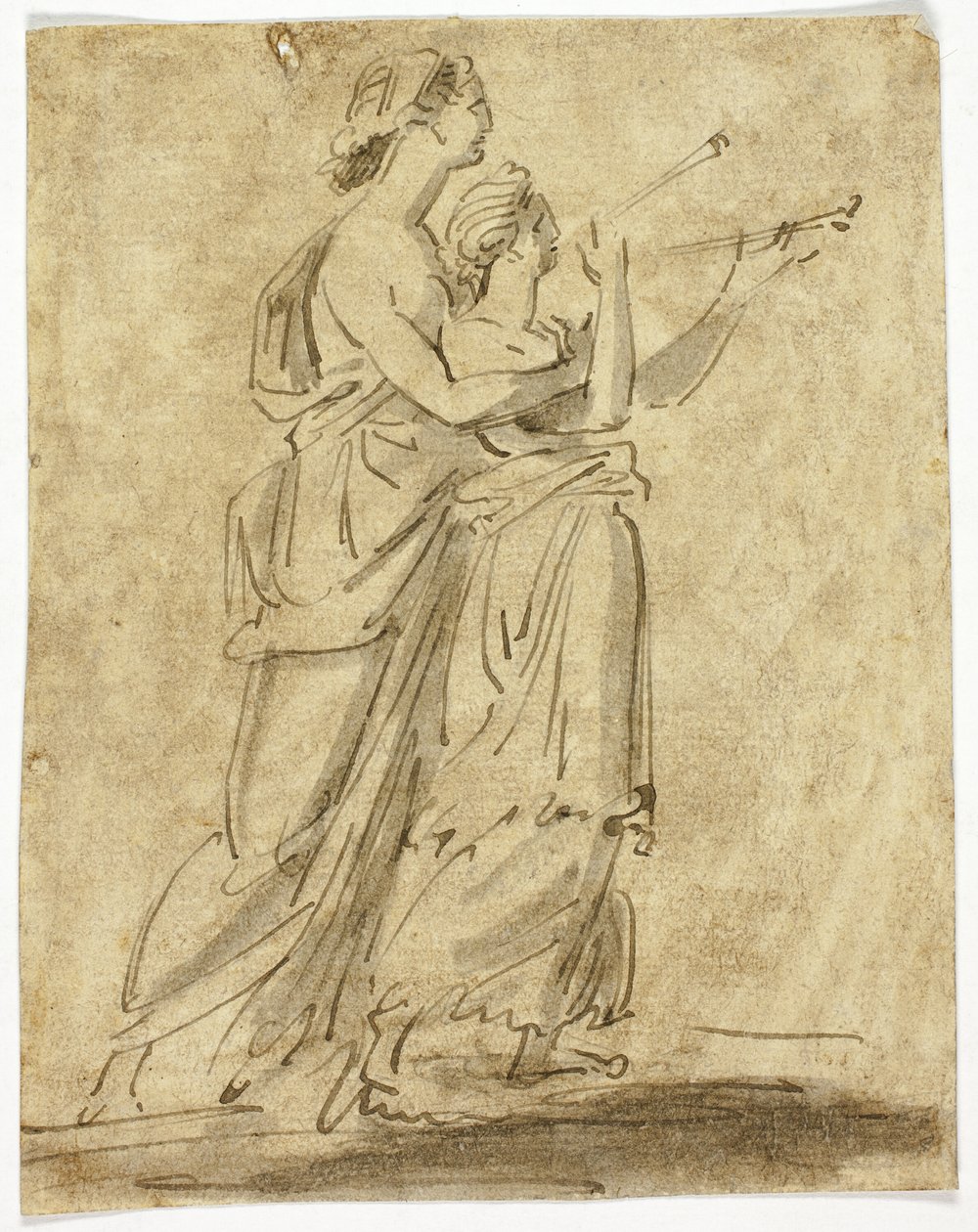 Two Classical Female Figures by Unknown artist