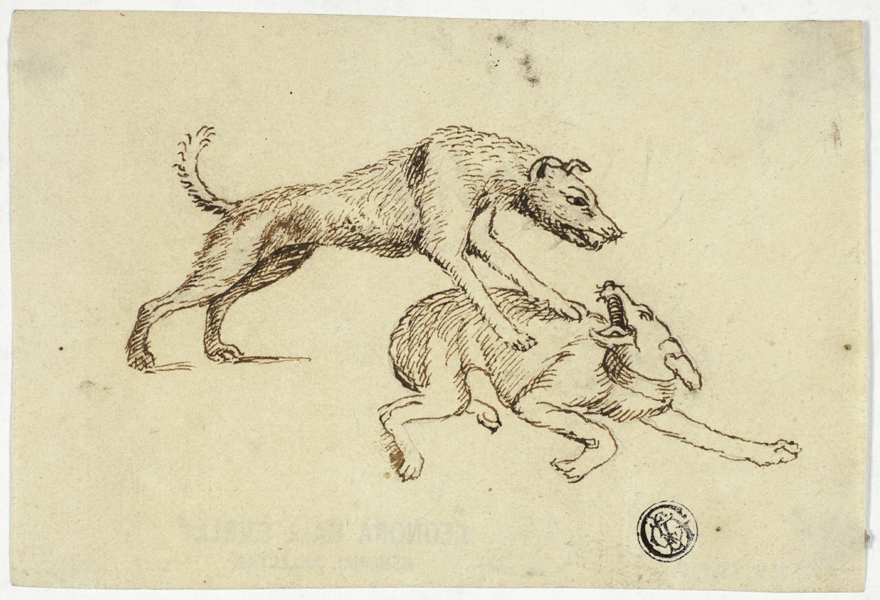 Two Dogs Fighting by Unknown artist