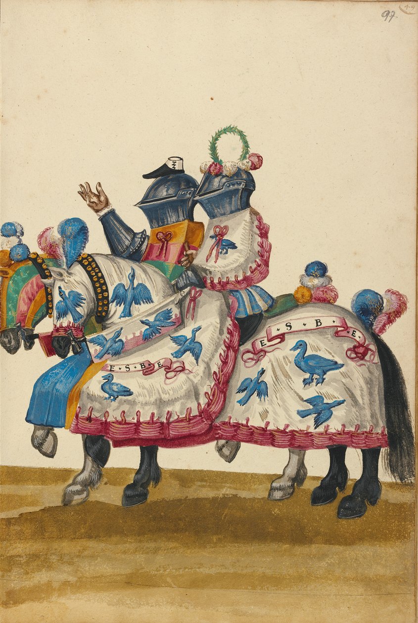 Two Men in Armor for a Tournament Contest by Unknown artist