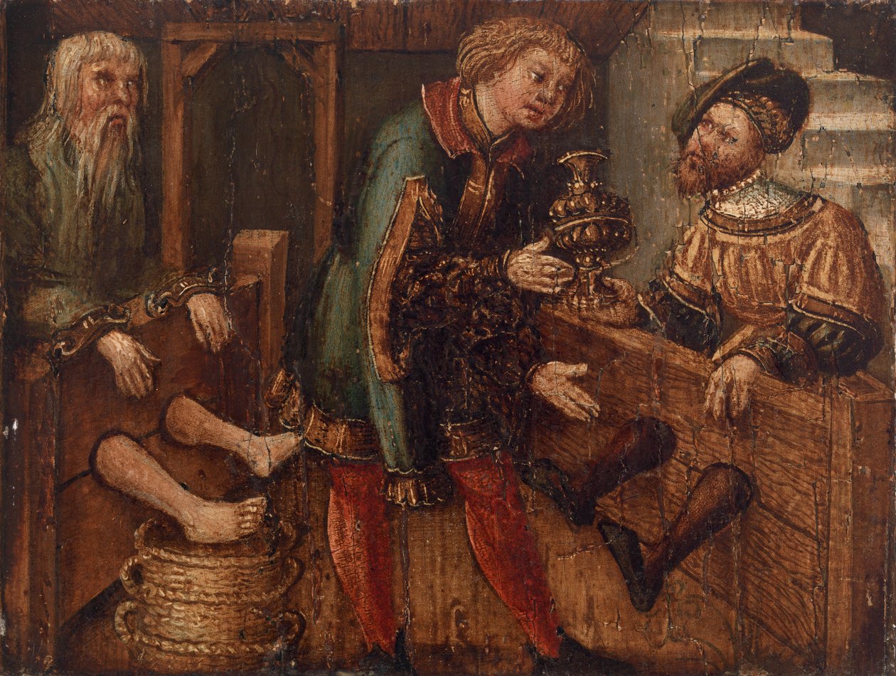 Two Men in Stocks, and a Third Figure by Unknown artist