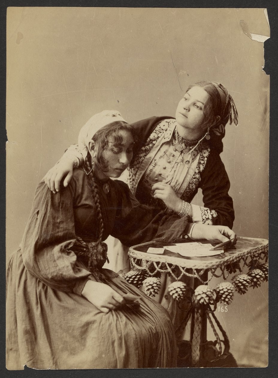 Two Women at Writing Desk by Unknown artist