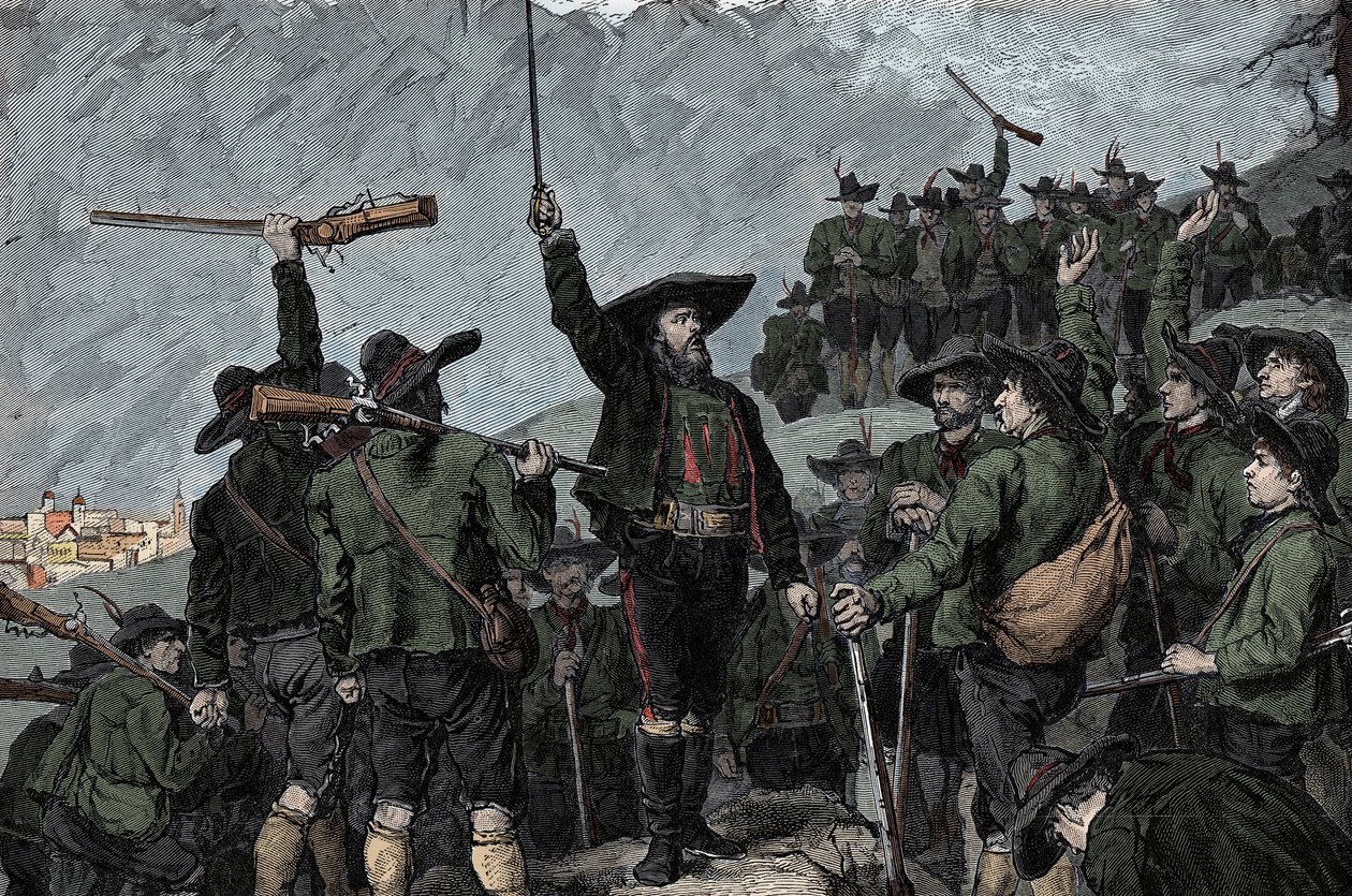 Tyrolean patriot Andreas Hofer (1767-1810) - Rebellion of Tyrol (Tyrolean) in 1809: The Tyrolean patriot Andreas Hofer by Unknown artist