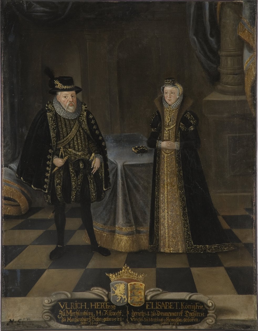 Portrait of Ulrich III, Duke of Mecklenburg and Elizabeth of Denmark, Duchess of Mecklenburg by Unknown artist