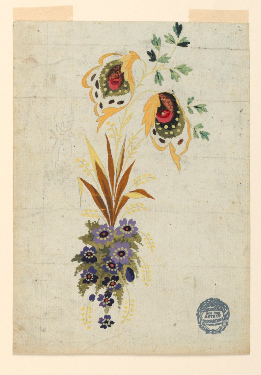 Unfinished Design for a Waistcoat by Unknown artist