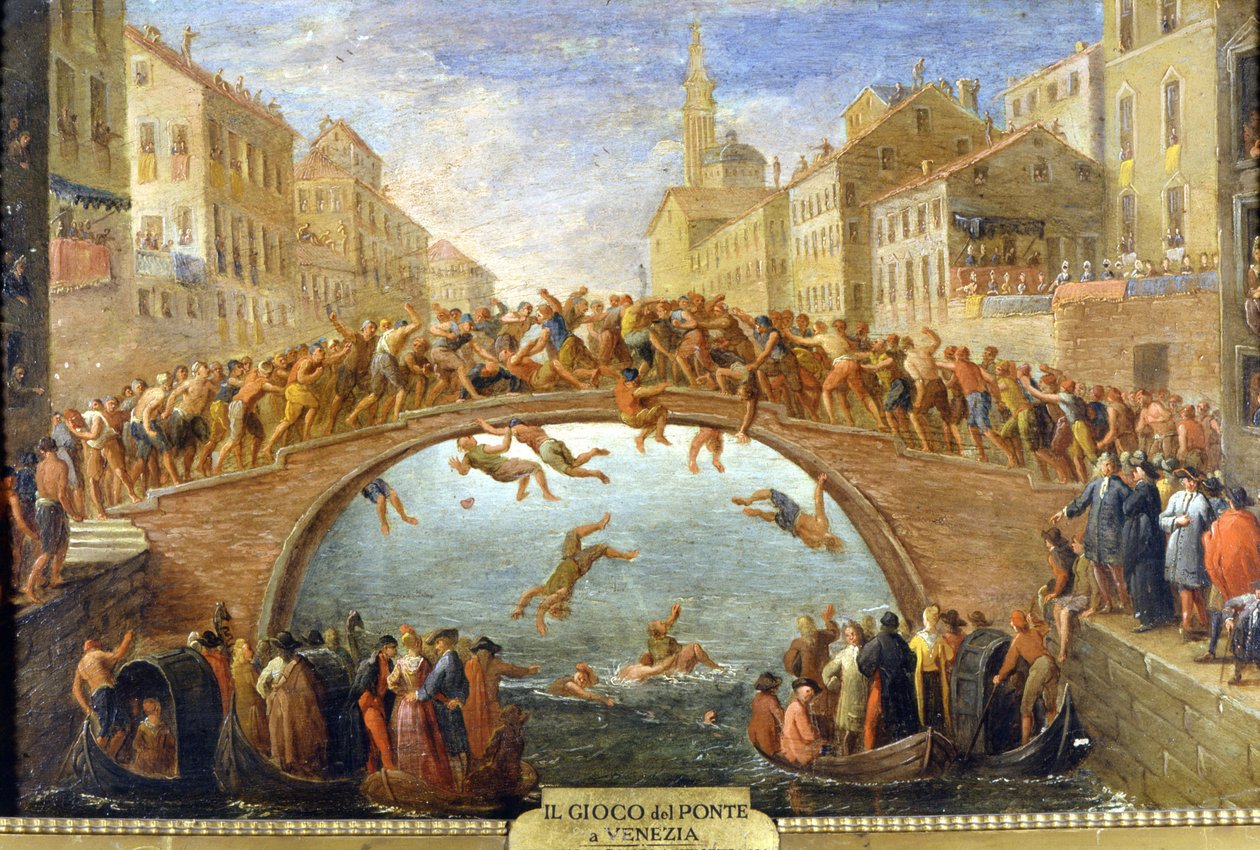Venice, the game of the bridge. 18th century