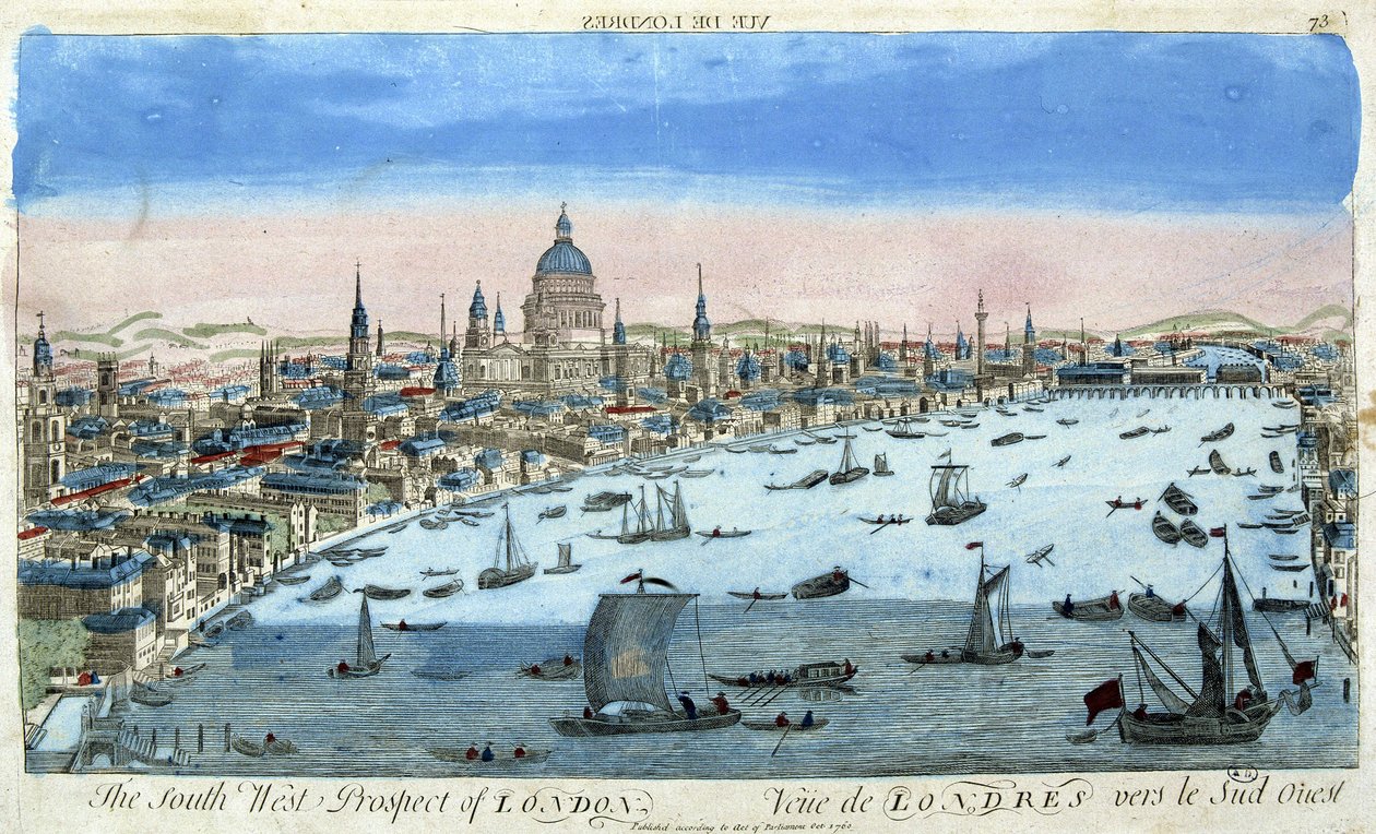 View of London and the Thames, southwest - optical view by Unknown artist