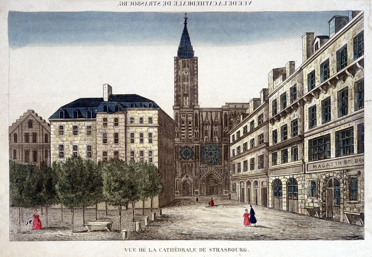 View of Strasbourg Cathedral in the 18th Century. by Unknown artist