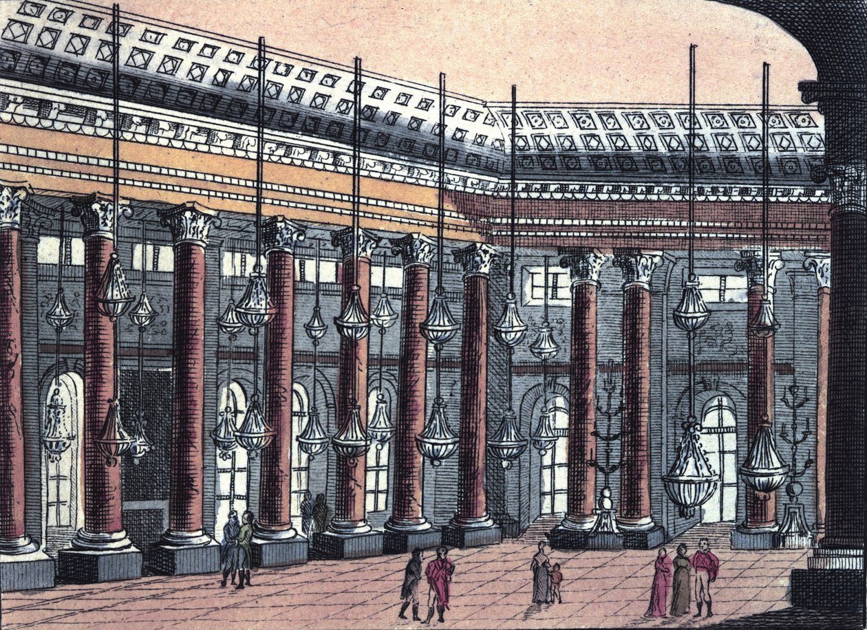 View of a ceremonial hall of Schonbrunn Castle, former residence of the Austrian Imperial Family, engraving from 1820 by Unknown artist