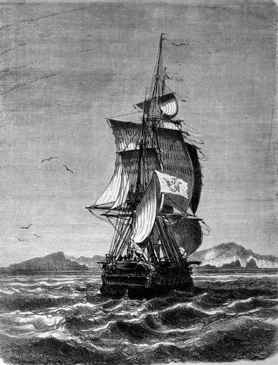 View of the Austrian Frigate Novara in Front of St. Paul