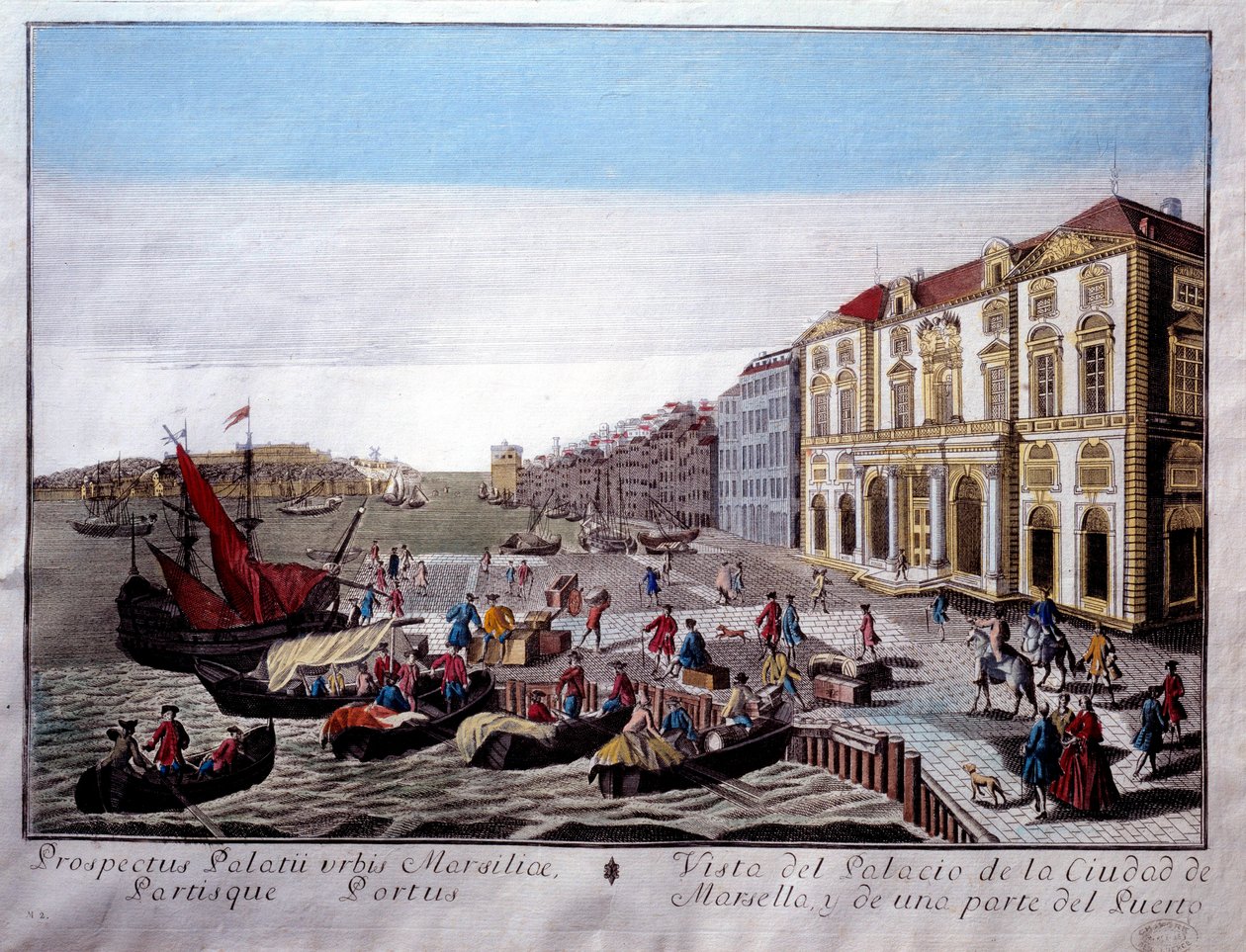 View of the Hotel de Ville and Part of the Port of Marseille by Unknown artist