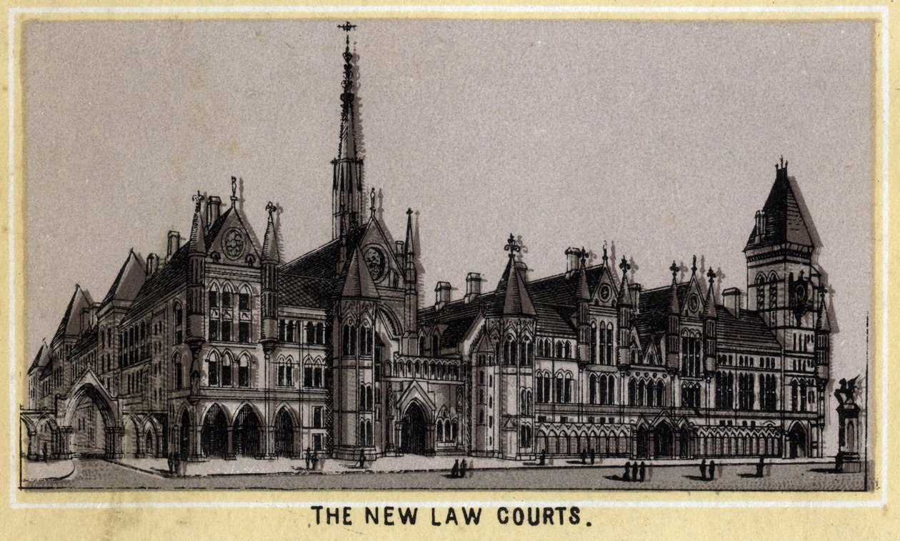 View of the New Court of Justice in London, England by Unknown artist