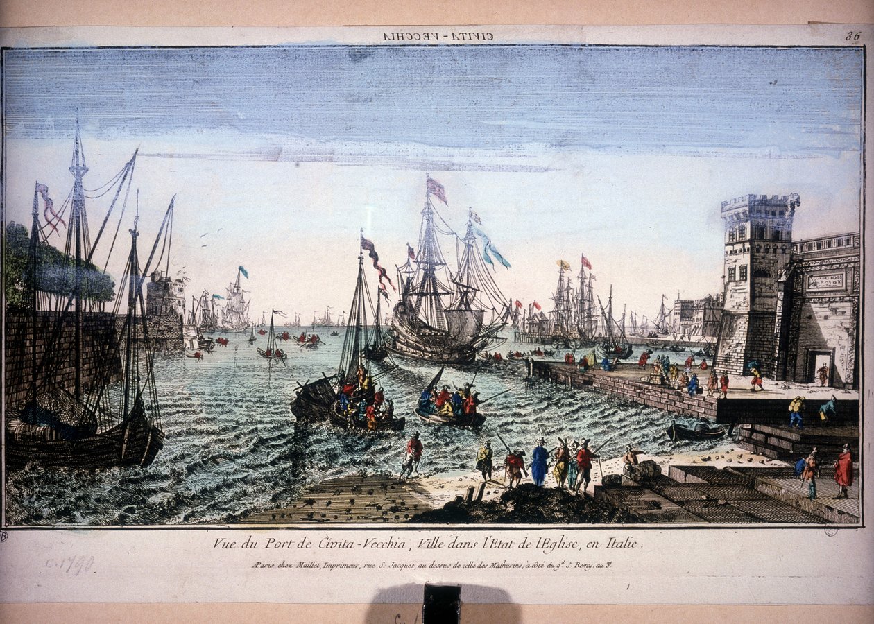 View of the Port of Civitavecchia, Italy by Unknown artist
