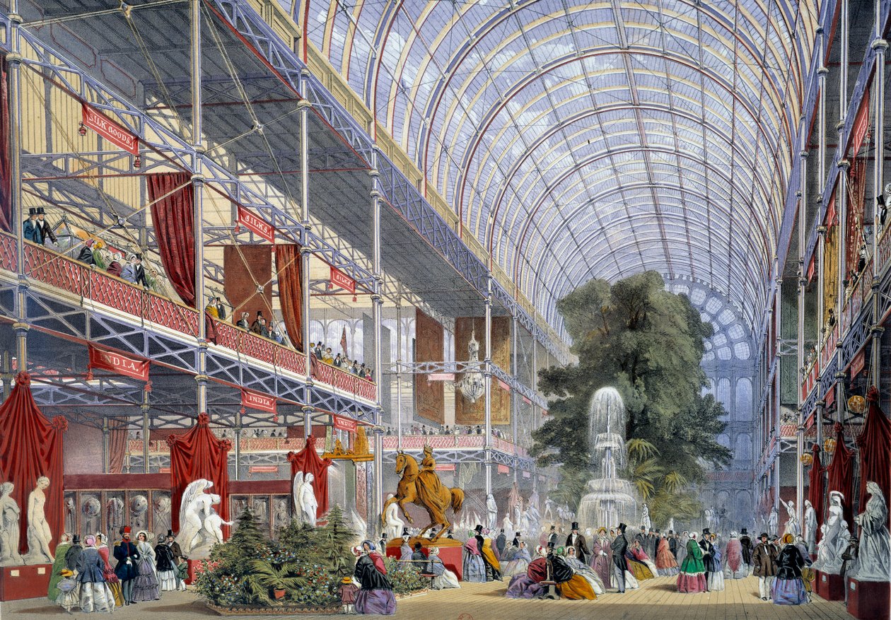 View of the Universal Exhibition at the Crystal Palace, built by Joseph Paxton for the occasion, in 1851 in London by Unknown artist