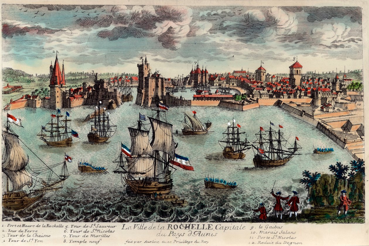 View of the city and port of La Rochelle, France by Unknown artist
