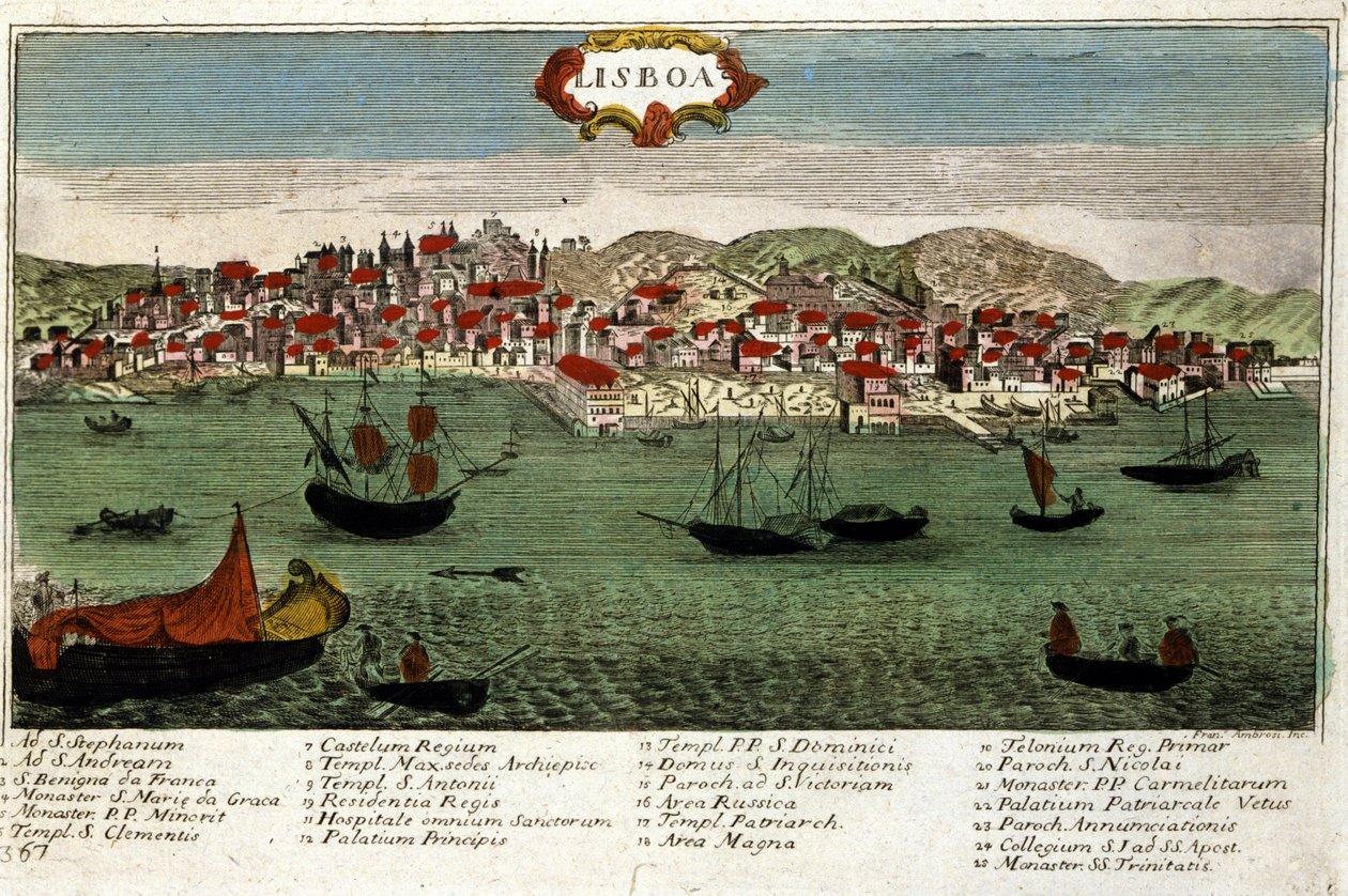 View of the City of Lisbon in Portugal by Unknown artist
