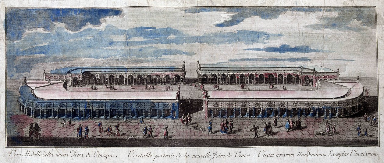 View of the fair of Venice, Italy. Engraving from the 18th century by Unknown artist