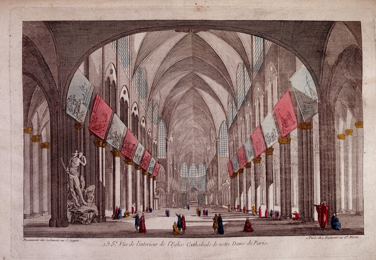 View of the interior of Notre-Dame de Paris - optical view by Unknown artist