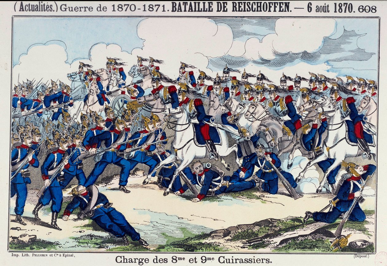 War of 1870-1871: View of the Battle of Froeschwiller and the Charge of the Battleships by Unknown artist