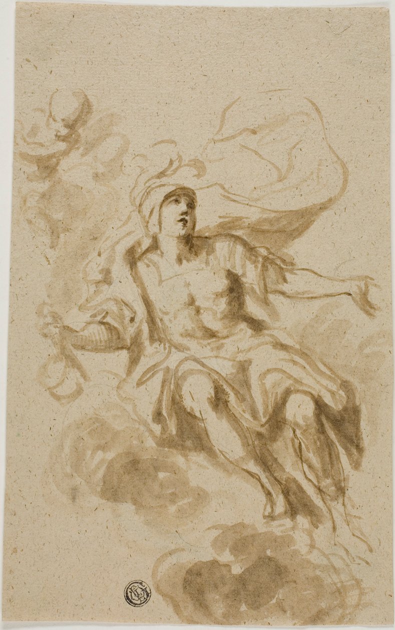 Warrior Seated on Clouds by Unknown artist
