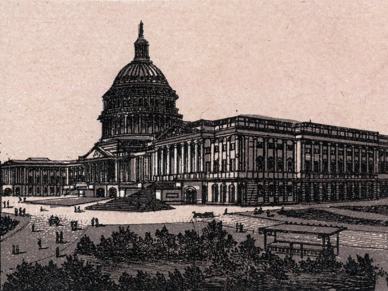 Washington, United States: View of the Capitol. in “The World Illustrates 168 Views” Undated (late 19th century) by Unknown artist