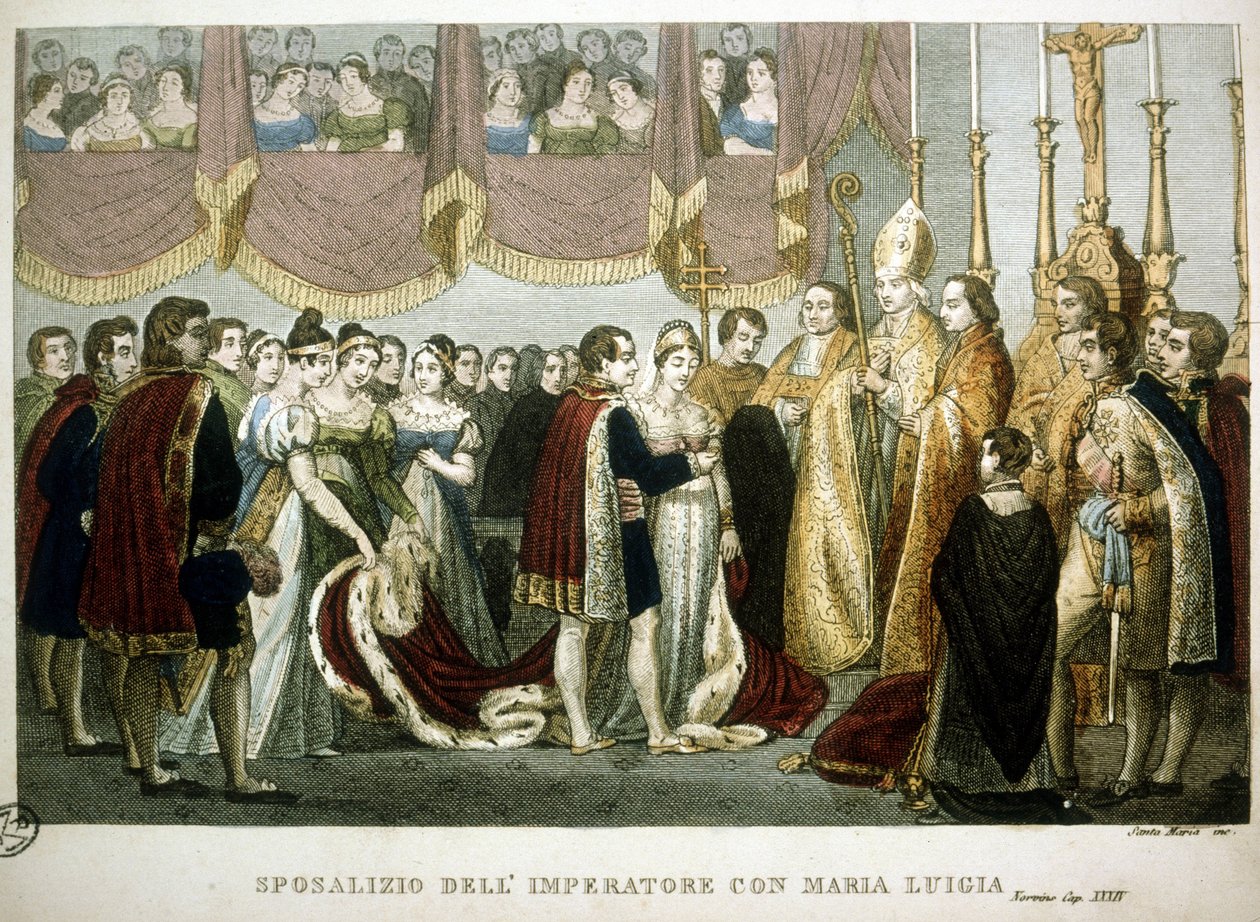 Wedding ceremony between Napoleon I and Mary-Louise of Habsburg in the church of the Augustines in Vienna, April 2 by Unknown artist