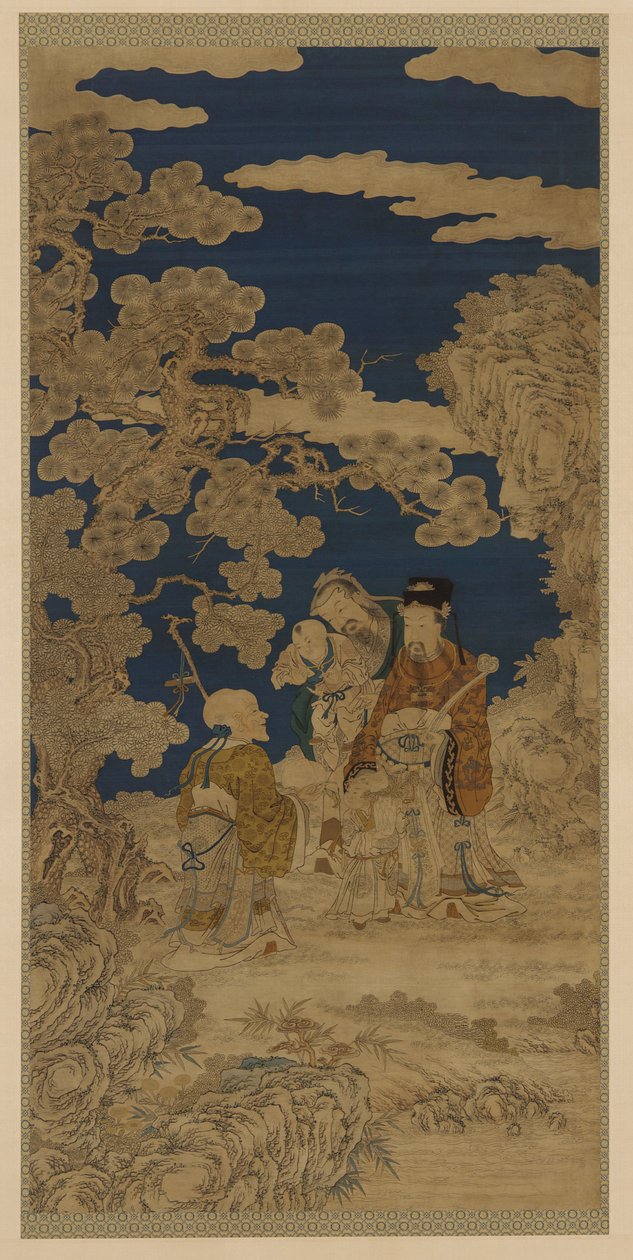 Weft-woven Tapestry: Three Star Gods and Joy Personified as Two Children by Unknown artist