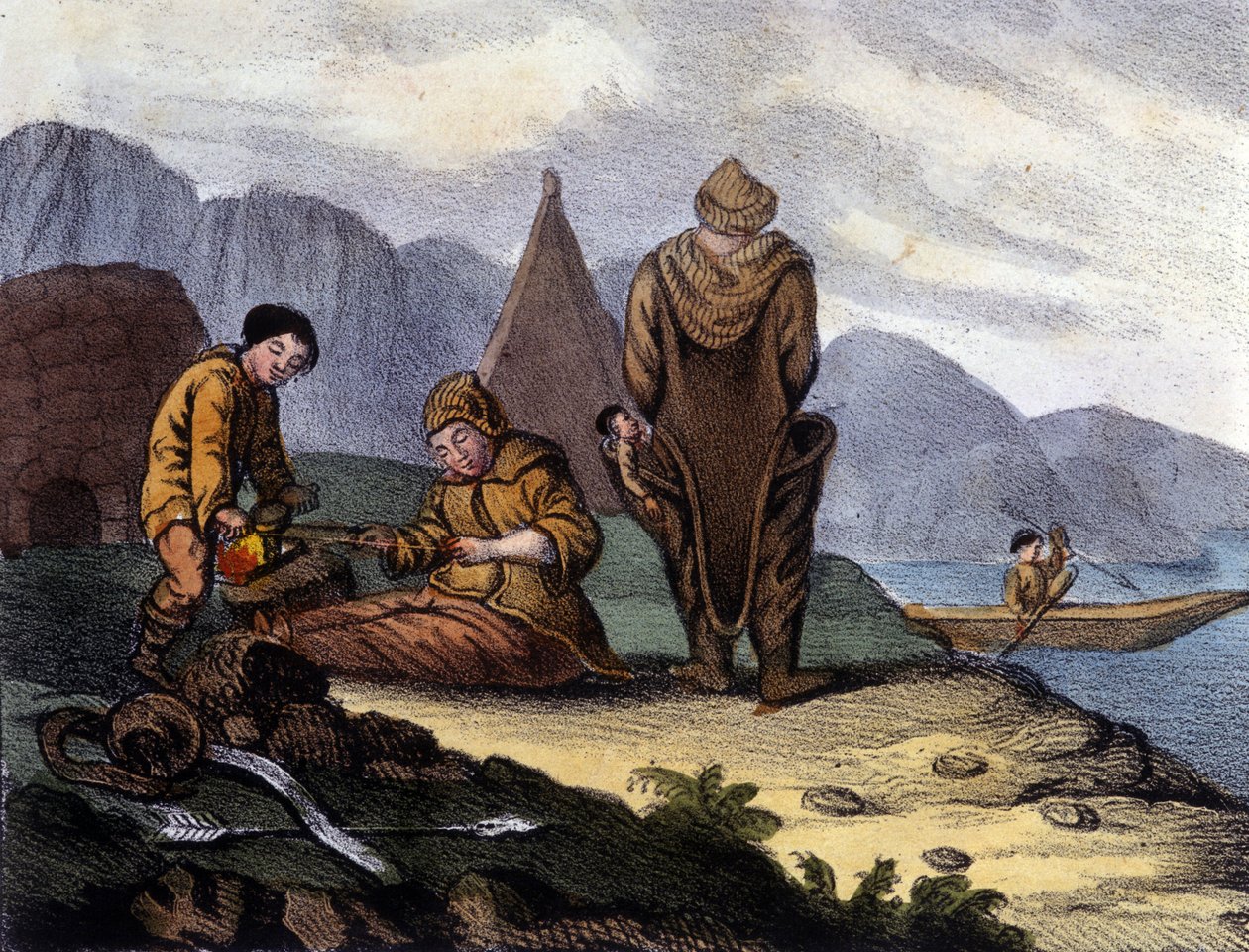 West Greenland Coast Eskimos, Early 19th Century Lithograph by Unknown artist