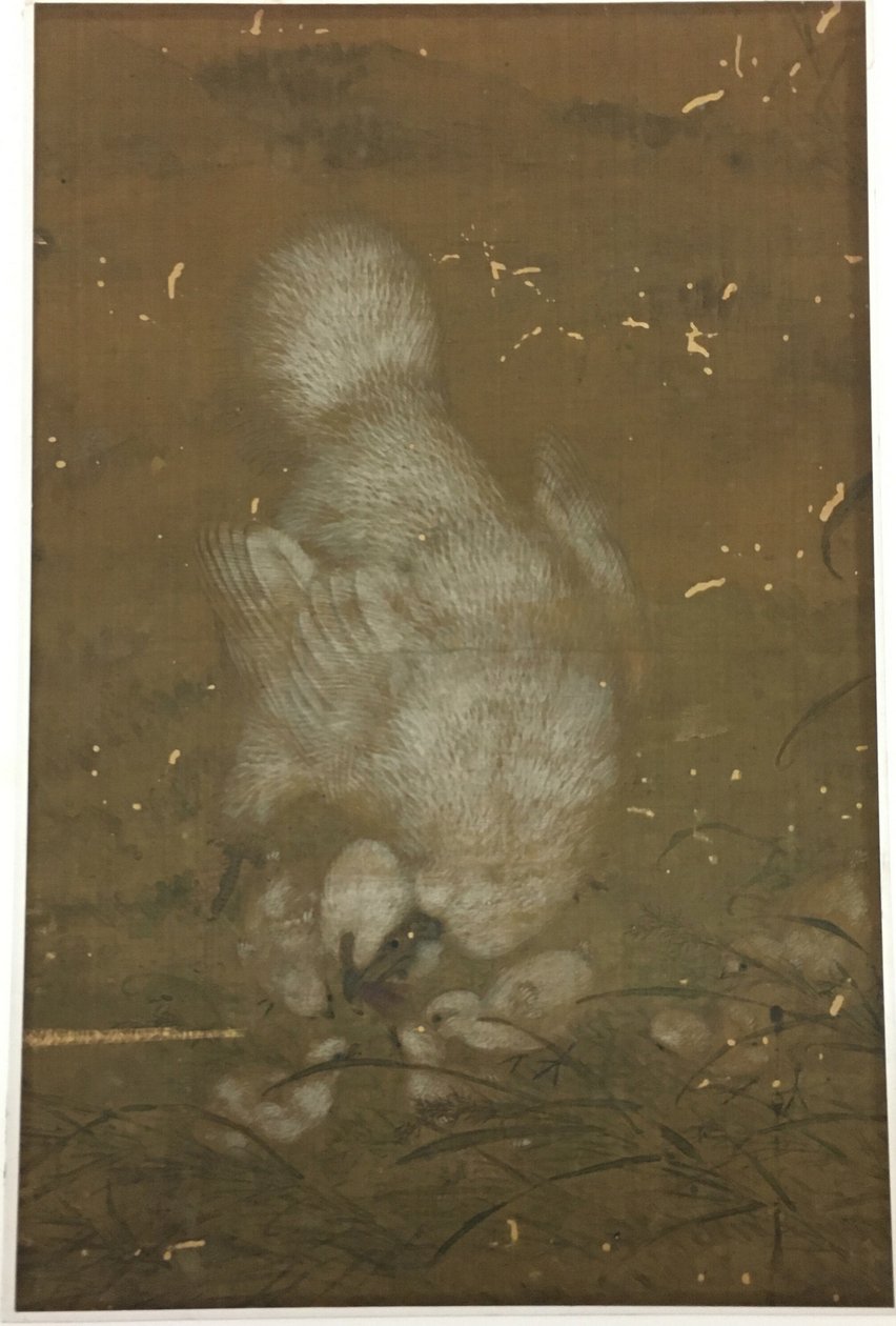 White Hen and Chicks by Unknown artist