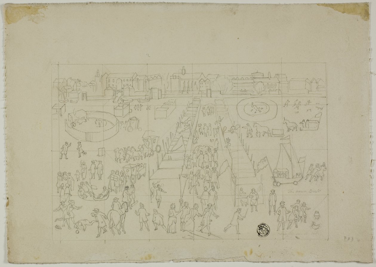 Winter Festival Outside Scandinavian Town by Unknown artist