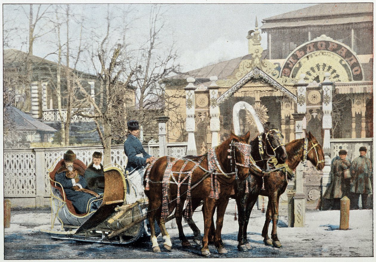 Winter Troika in Moscow - Photography, Late 19th Century by Unknown artist