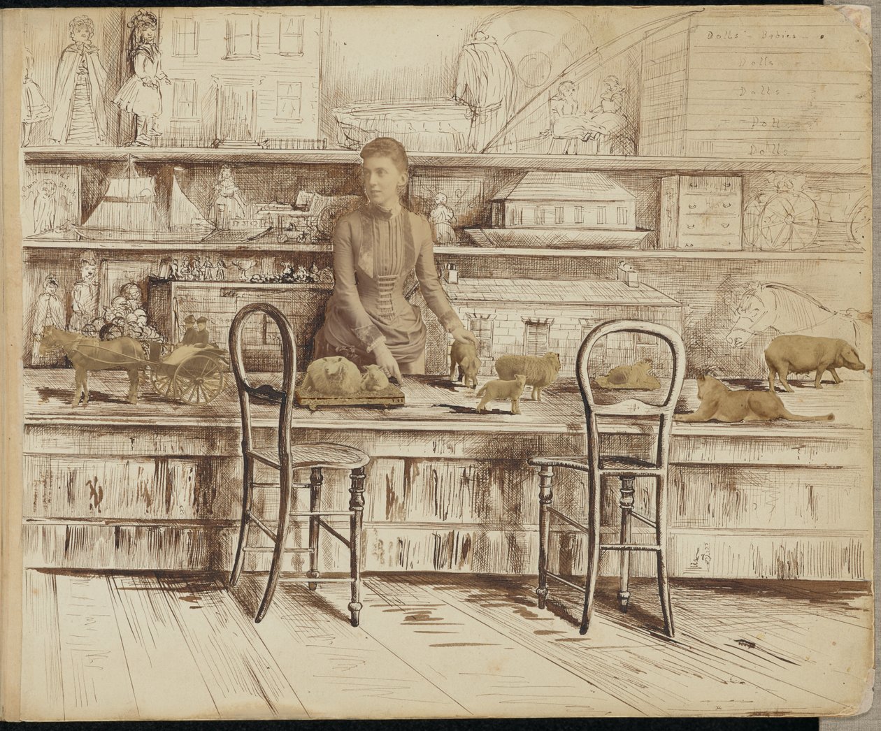 Woman at a Toy Counter by Unknown artist