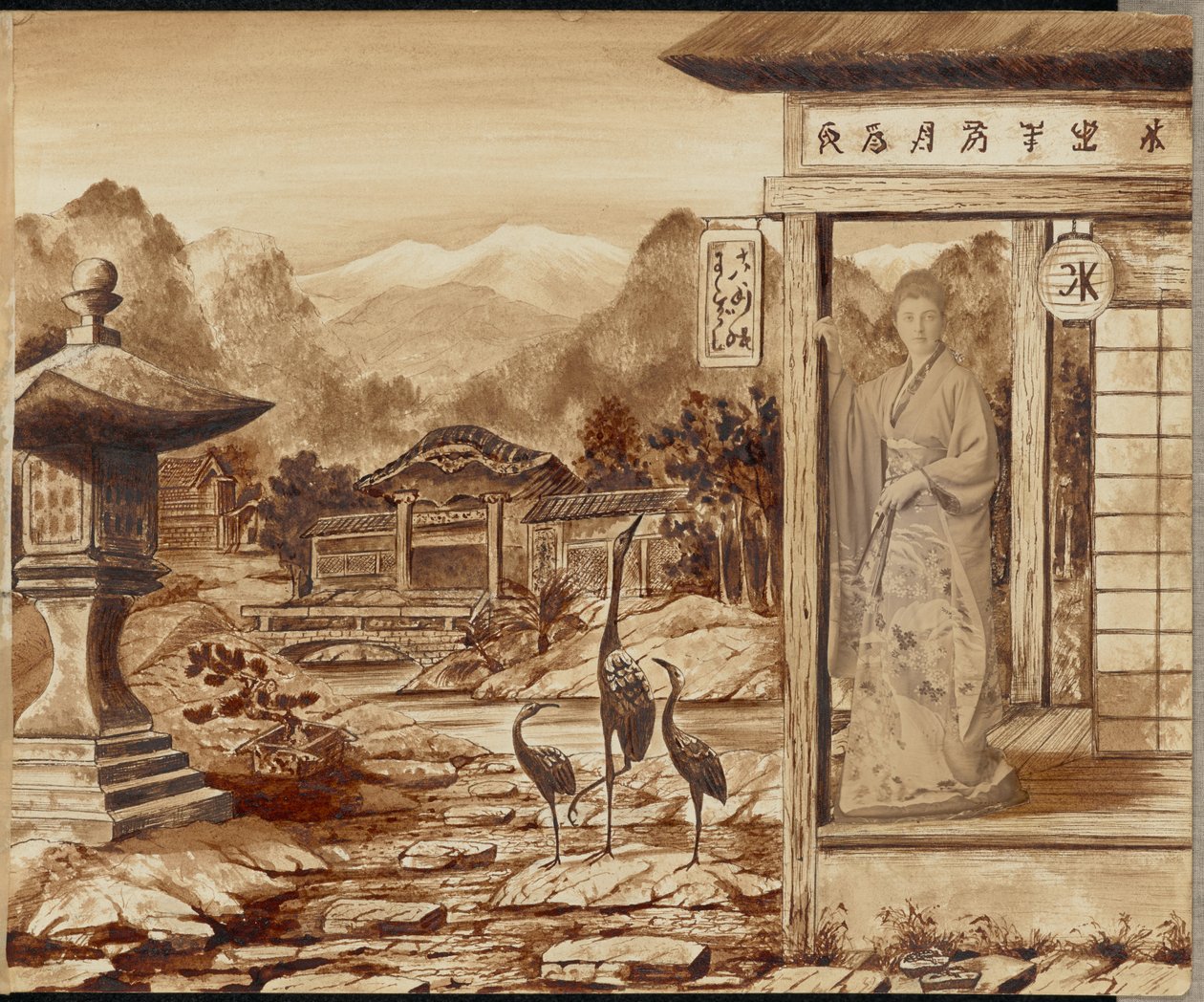 Woman in a Japanese Setting by Unknown artist