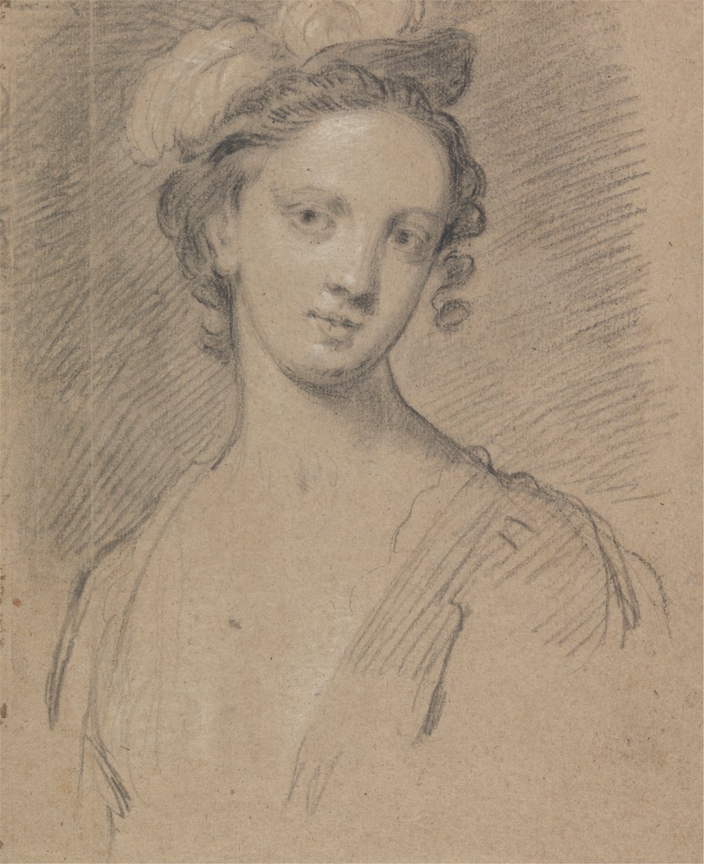 Woman Wearing a Feathered Headdress by Unknown artist