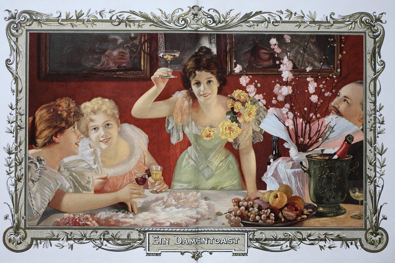 Women Drinking Cocktails Together at a Party by Unknown artist