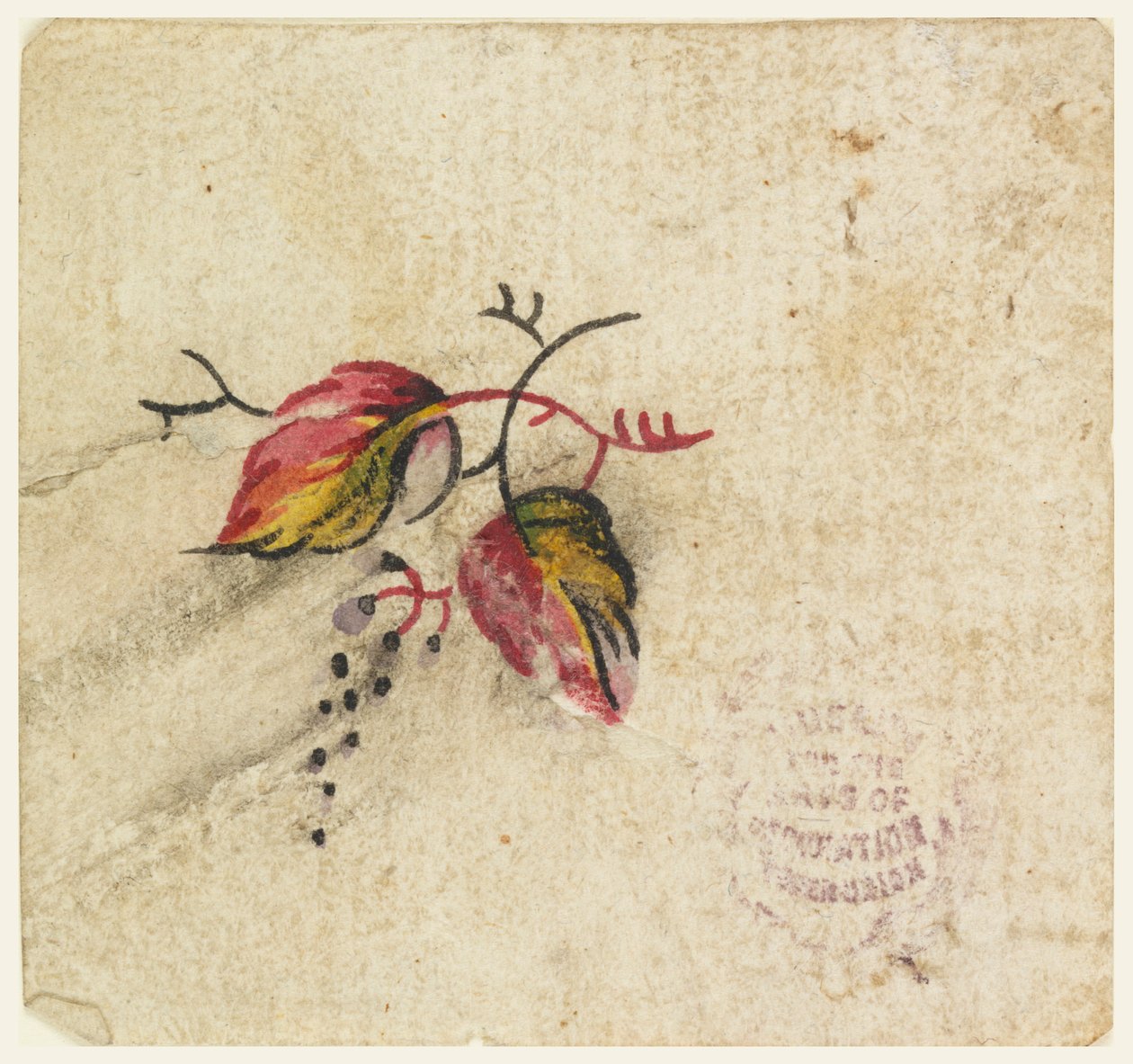Woodblock Trial Proof for a Printed Textile by Unknown artist