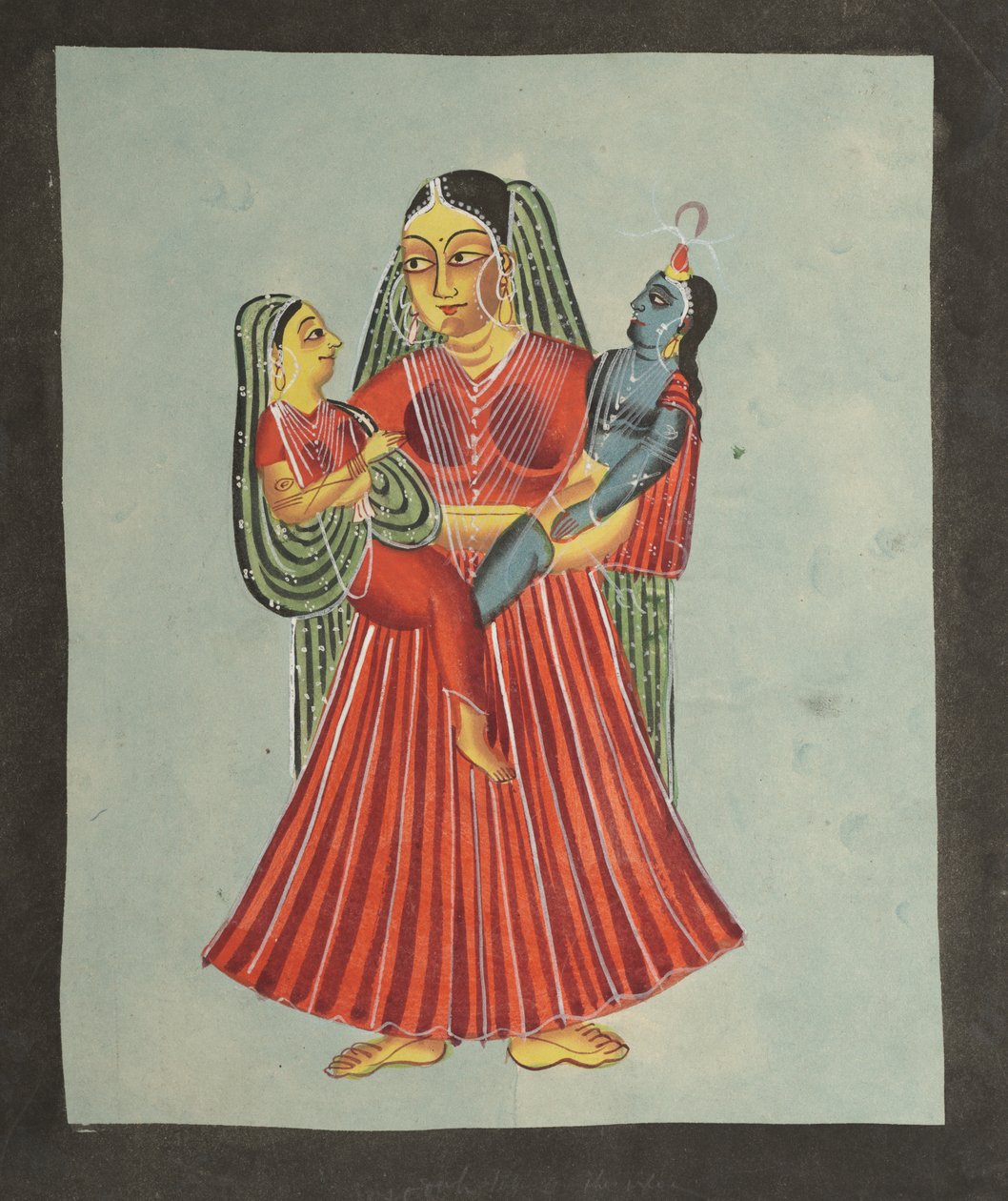 Yasoda Holding Krishna and Radha by Unknown artist