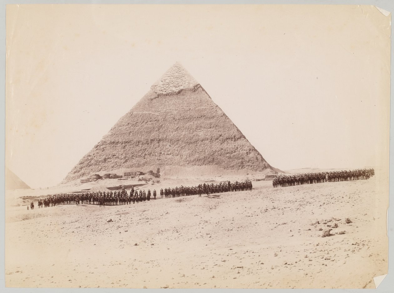 19th Hussars Formed Up in Front of a Pyramid at Giza, Egypt, 1882 by Unknown