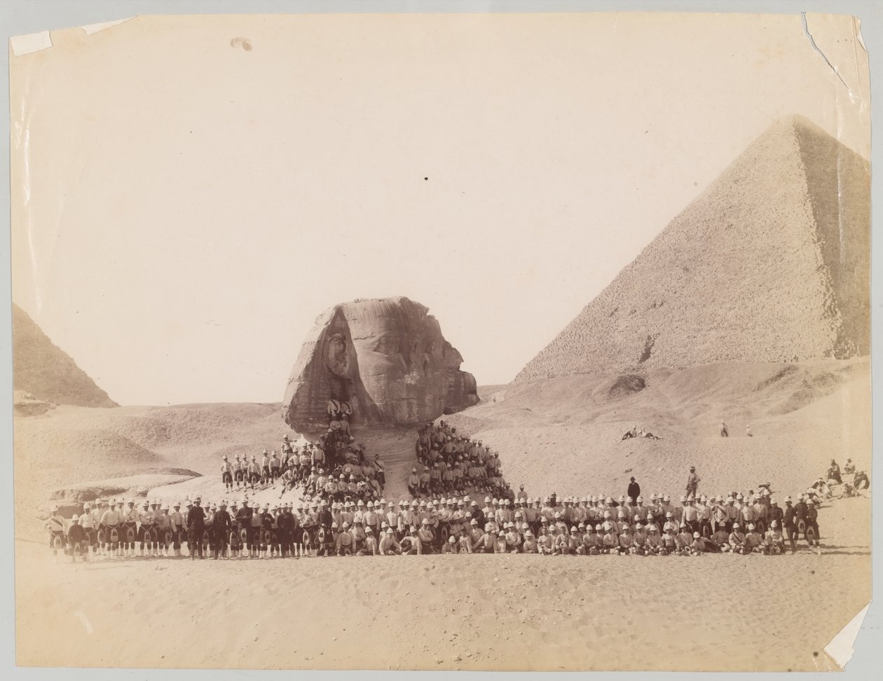42nd Highlanders in front of the Sphinx at Giza, Egypt by Unknown photographer