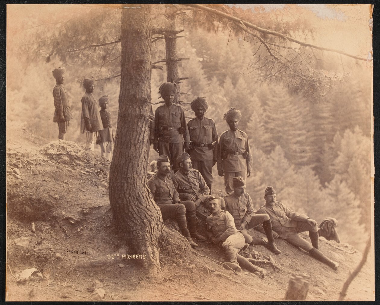 British officers and Indian other ranks, 32nd Pioneers in Afghanistan by Unknown photographer