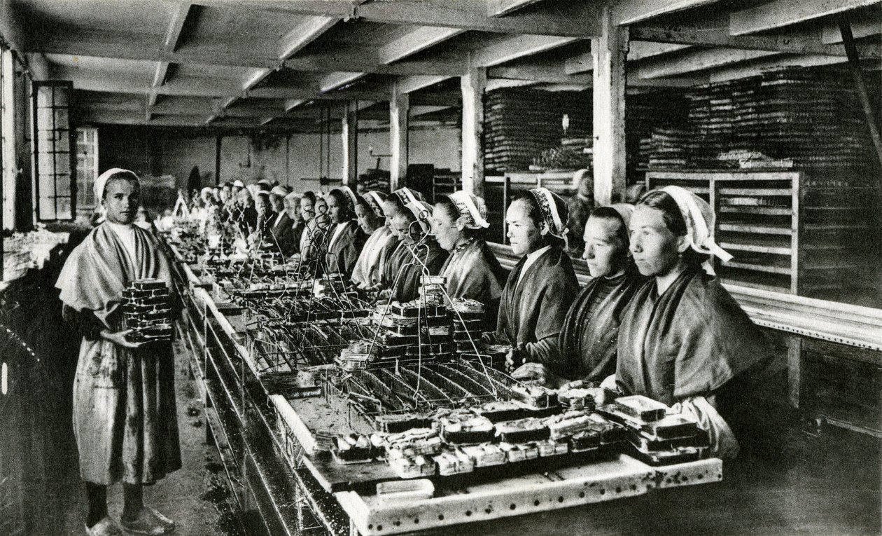 Canning of Sardines, Sardine Industry, Finistère, Brittany by Unknown photographer