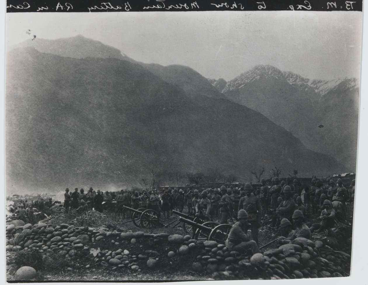 Cease Firing, No. 1 British Mountain Battery, Black Mountain Expedition by Unknown photographer