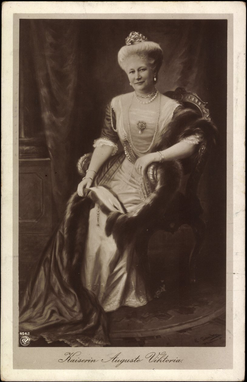 Empress Auguste Viktoria in Crown and Fur by Unknown photographer
