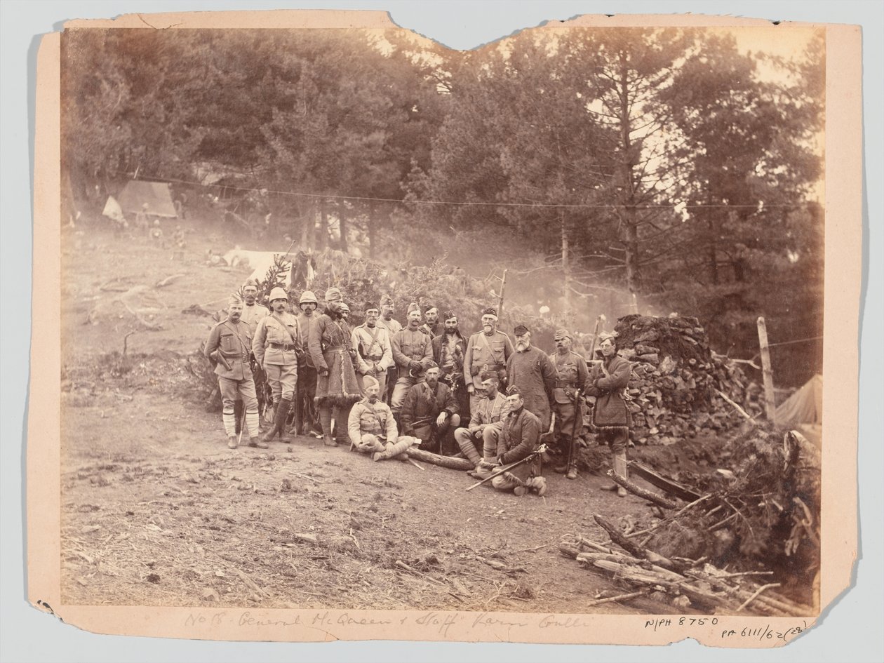 General McQueen and staff, Black Mountain expedition by Unknown photographer